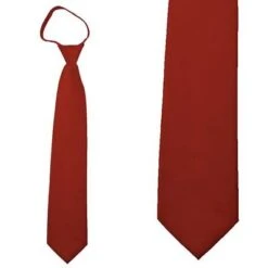 Solid Rust Boys Zipper Ties Neckties