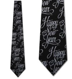 Happy New Year (Black) Ties Neckties