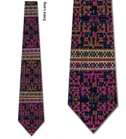 Electric Neckwear Geometric Stitching Black Extra Long Ties Neckties