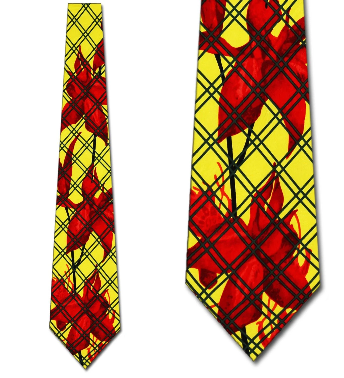 Electric Neckwear Floral Plaid Yellow And Red Ties Neckties 3 Electric Neckwear Floral Plaid Yellow And Red Ties Neckties