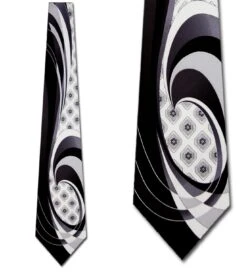 Stacy Adams Silk Black Deco Wave Ties Neckties