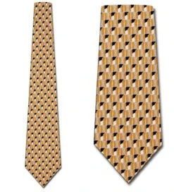 Gold And Black Geometric Repeat Ties Neckties
