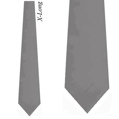 Solid Silver Satin Silk XL Ties Neckties 3 Solid Silver Satin Silk XL Ties Neckties