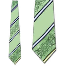 Code Red-Simple Green Floral Stripes Ties Neckties
