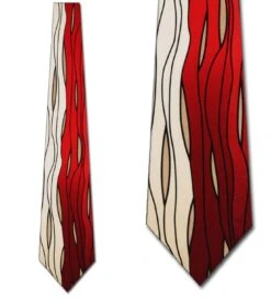 Red And Beige Modern Abstract Ties Neckties