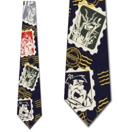 Cartoon Network - Character Stamps (Navy) Ties Neckties