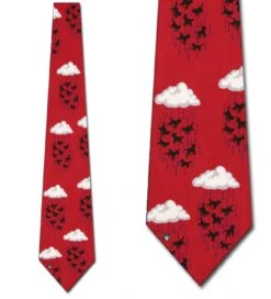 Vicky Davis - Cats And Dogs (Red) Ties Neckties