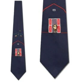 Vicky Davis - Cow In The Barn (Navy) Ties Neckties