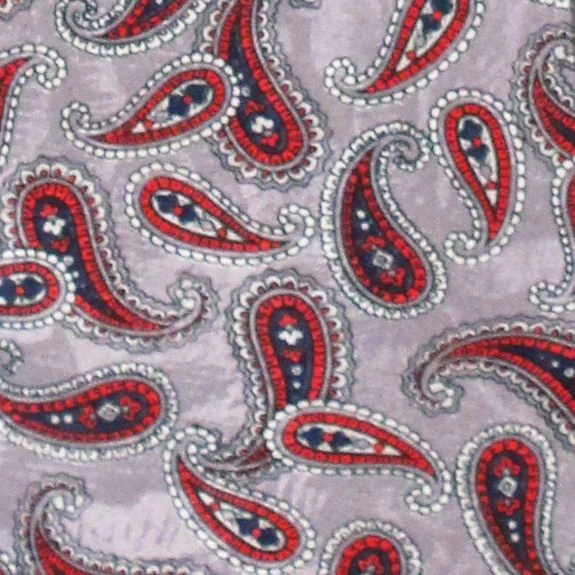 Henri Christian Red Paisley On Silver Ties Neckties 4 Henri Christian Red Paisley On Silver Ties Neckties - Image 2