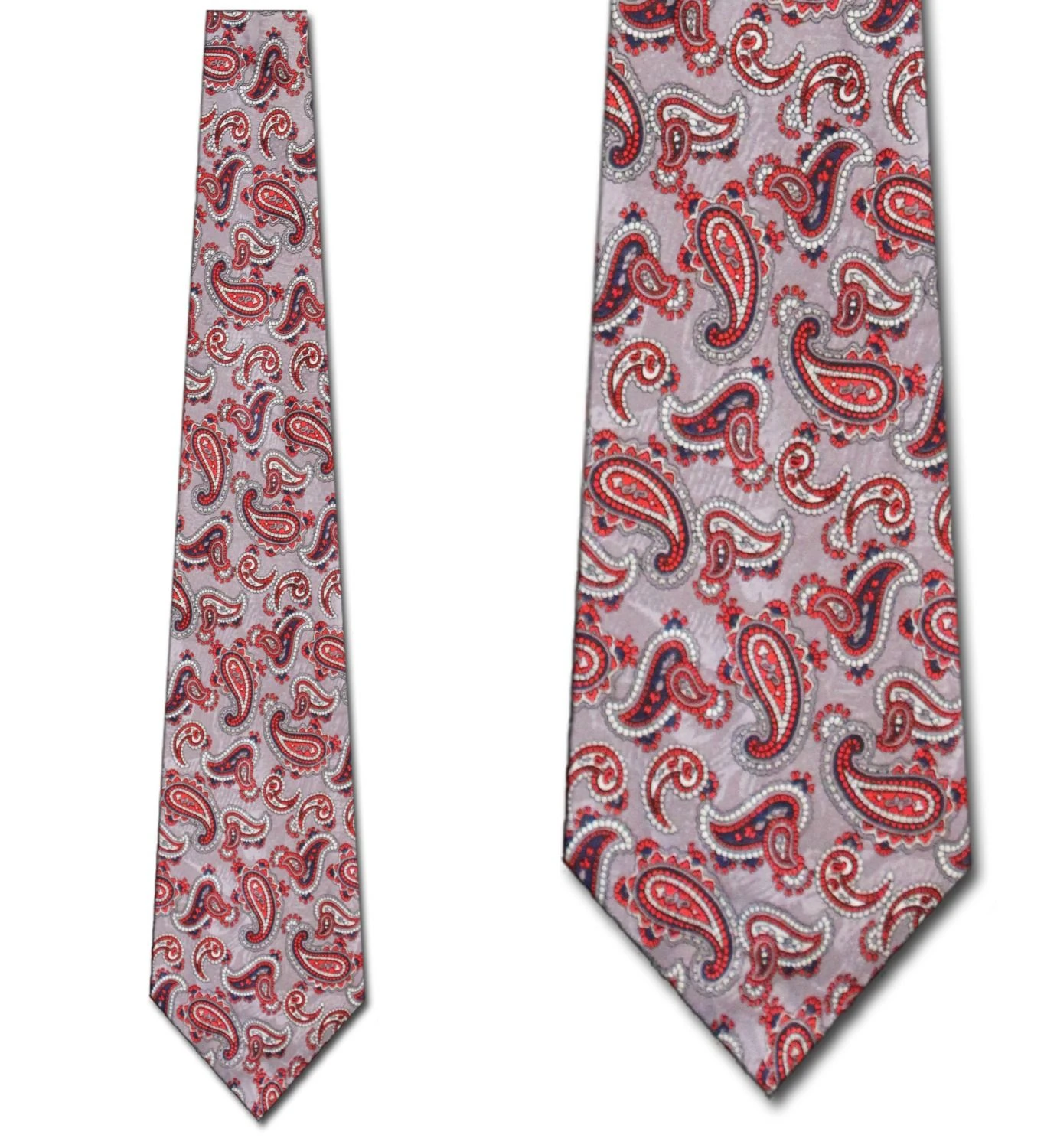 Henri Christian Red White And Blue Paisley Ties Neckties 3 Henri Christian Red White And Blue Paisley Ties Neckties