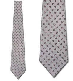 HC - Scattered Paisleys Over Silver Ties Neckties