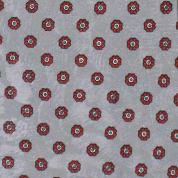 HC - Red Flowers On Silver Ties Neckties 4 HC - Red Flowers On Silver Ties Neckties - Image 2