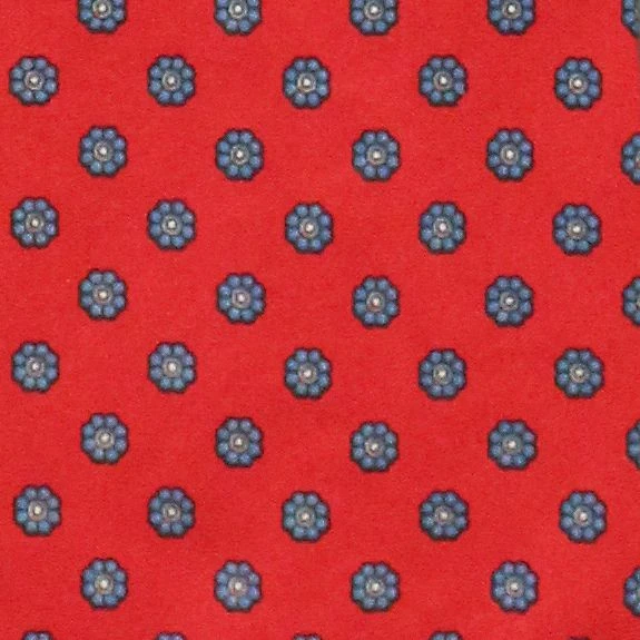 HC - Bright Blue Flowers On Red Ties Neckties 4 HC - Bright Blue Flowers On Red Ties Neckties - Image 2