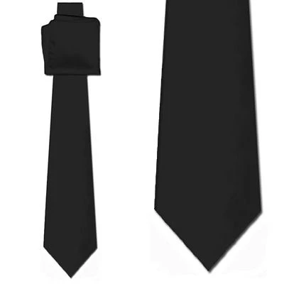 Solid Black Satin W/hanky Ties Neckties 3 Solid Black Satin W/hanky Ties Neckties