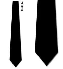 Skinny Solid Black Flat Finish Ties Neckties