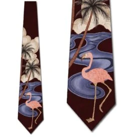 Flamingo- Burgundy Ties Neckties